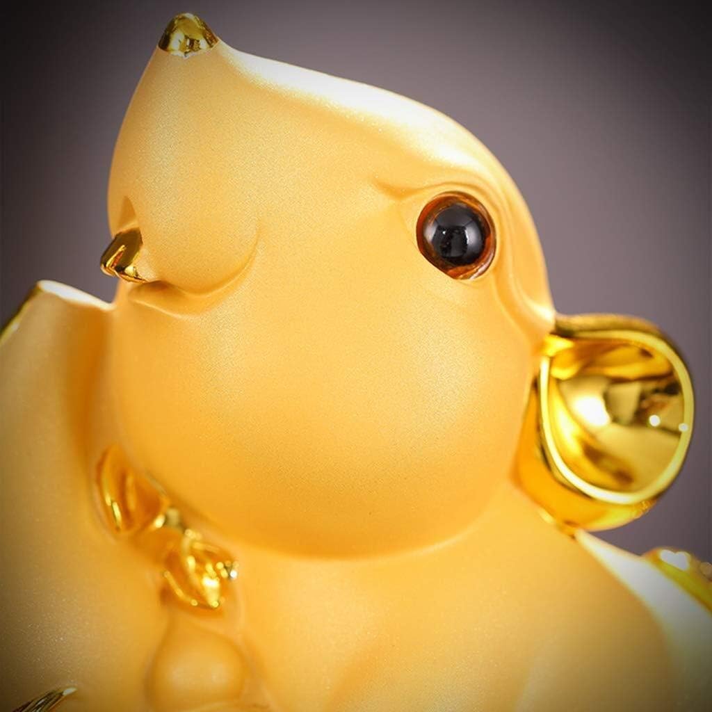 風水 中国の十二支 ネズミ年 金色樹脂 コレクションフィギュア 幸運と